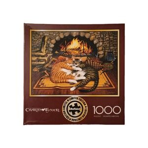 Charles Wysocki Cats Curled Up All Burned Out 1000 Pc Jigsaw Puzzle Buffalo New